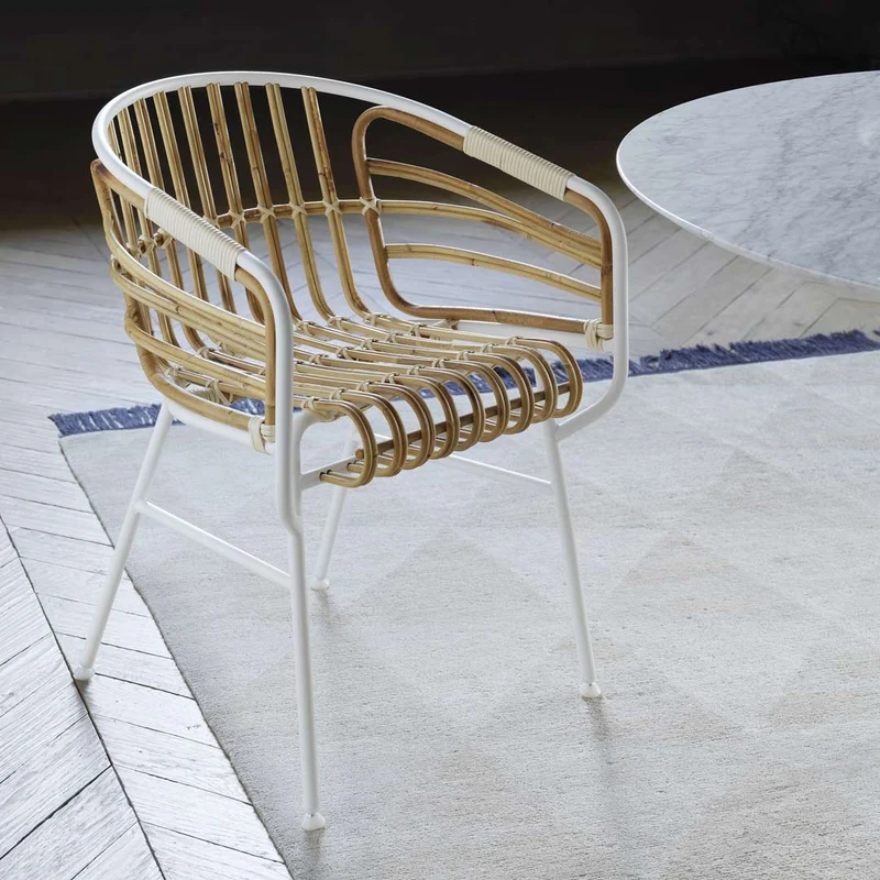 Rattan Armrest Chair RAPHIA RATTAN by Lucidi Pevere for Casamania