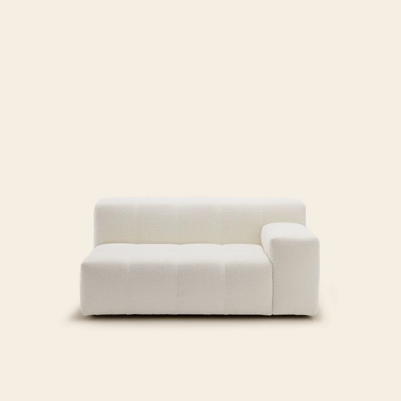Canapé modulable accoudoir D UBERTO sym écru bouclé