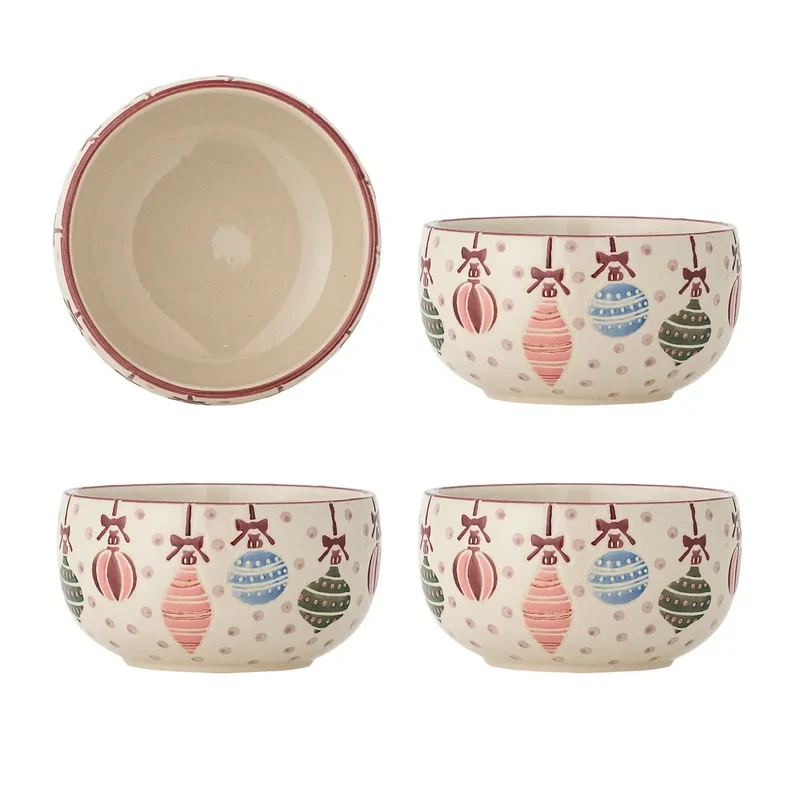 Schalenset rood Ornamentia 13cm - 4 stuks