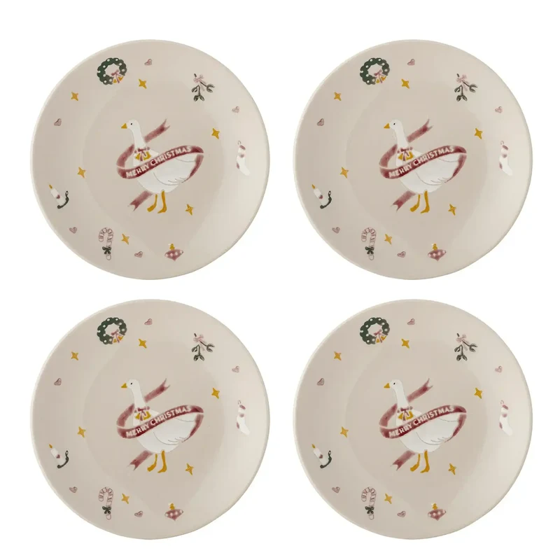 Borden aardewerk rood Mary 16cm - 4 stuks