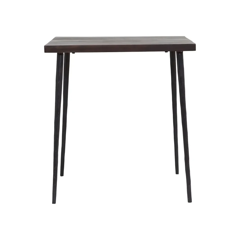Eettafel Slated zwart mangohout 70x70cm