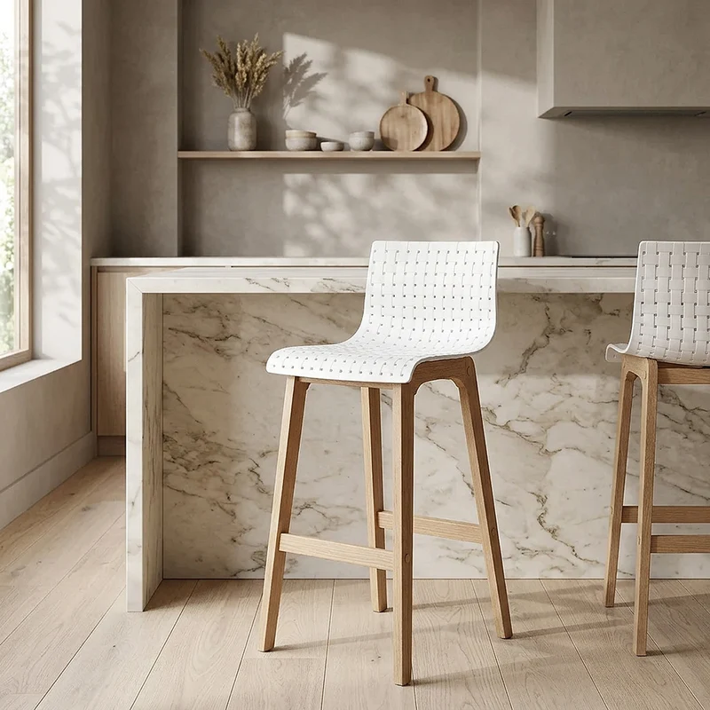 Sgabello Rovere - Bondi Bianco