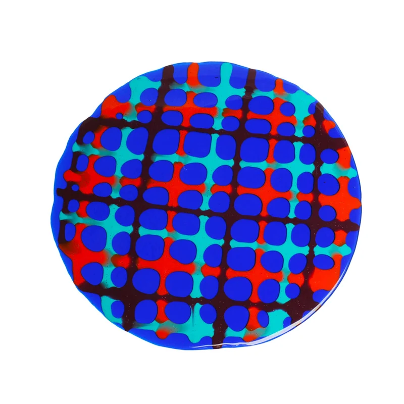 Resin Placemat TARTAN Blue Orange Set of Four by Paola Navone for Corsi Design
