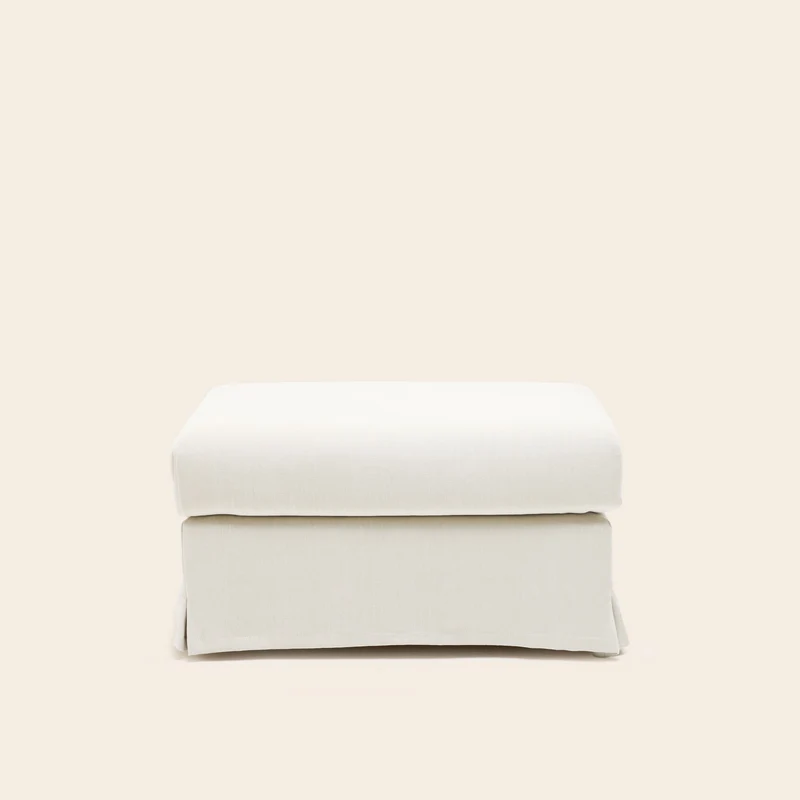 Pouf CLARIBEL barbate ivoire