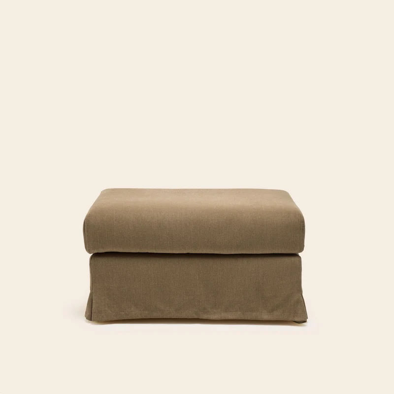 Pouf CLARIBEL barbate brun chaud