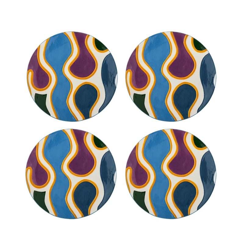 Bordenset Salacia blauw Ø18 cm - 4 stuks