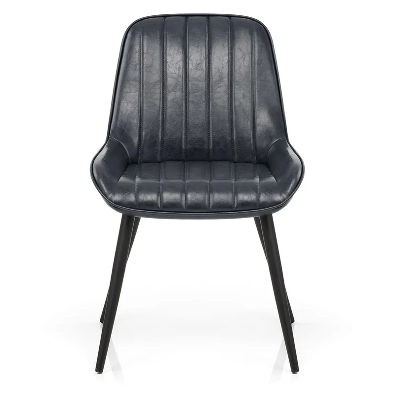 Sedia Ecopelle Satinata - Mustang Blu Scuro