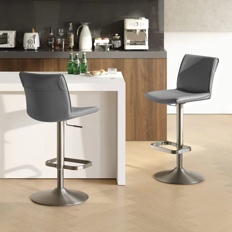 Sgabello Ecopelle - Alto Grigio scuro