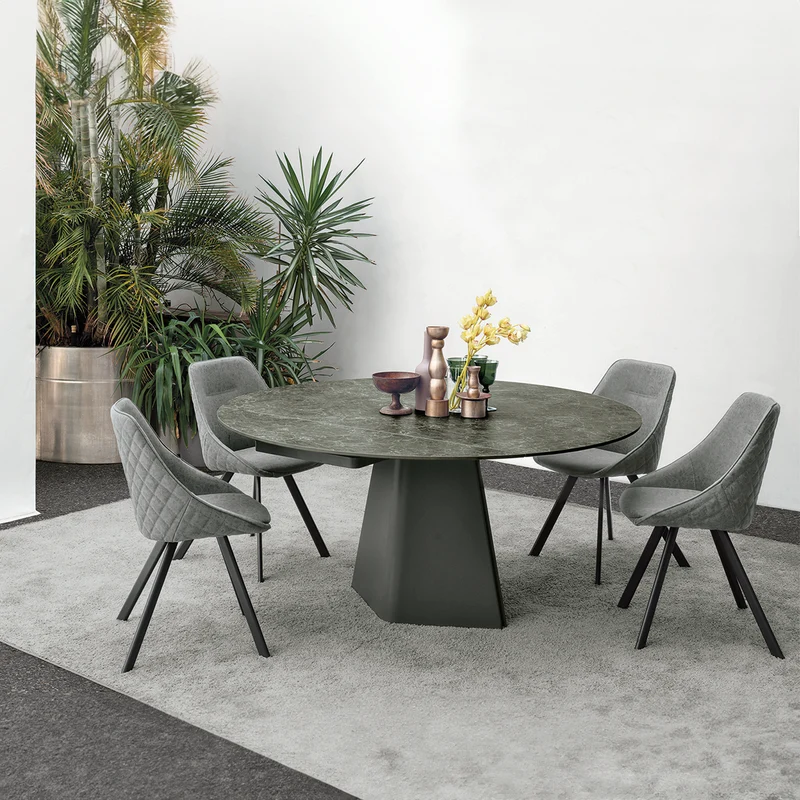 Tay Extendable Round Dining Table - Modern & Space-Saving Design