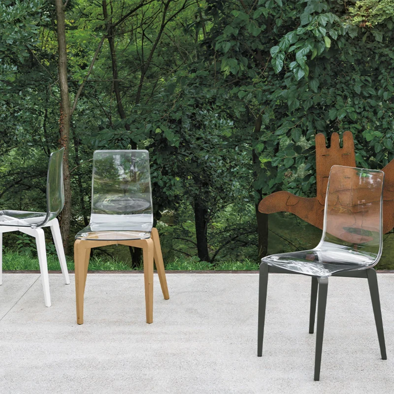 Berlino Wooden Chair with Transparent Seat