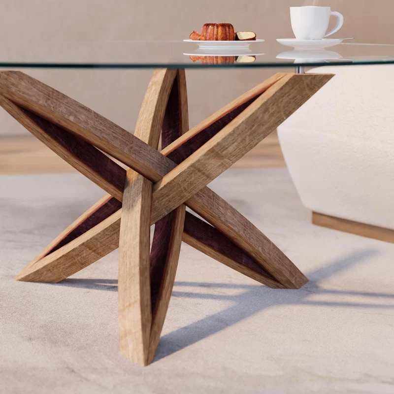 Wood and Glass Coffee Table NARNI by Massimo Martino, Francesco De Luca e Andrea Riva for Winetage