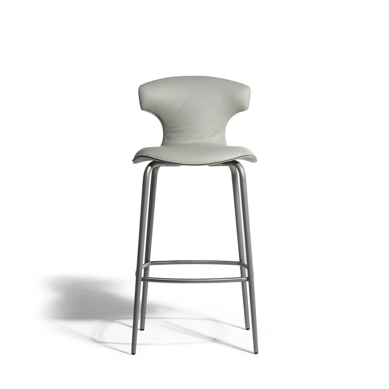 Leather Bar Stool MONTERA MAS by Roberto Lazzeroni for Poltrona Frau