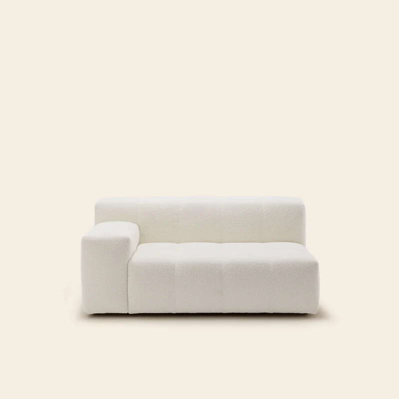 Canapé modulable accoudoir G UBERTO sym écru bouclé