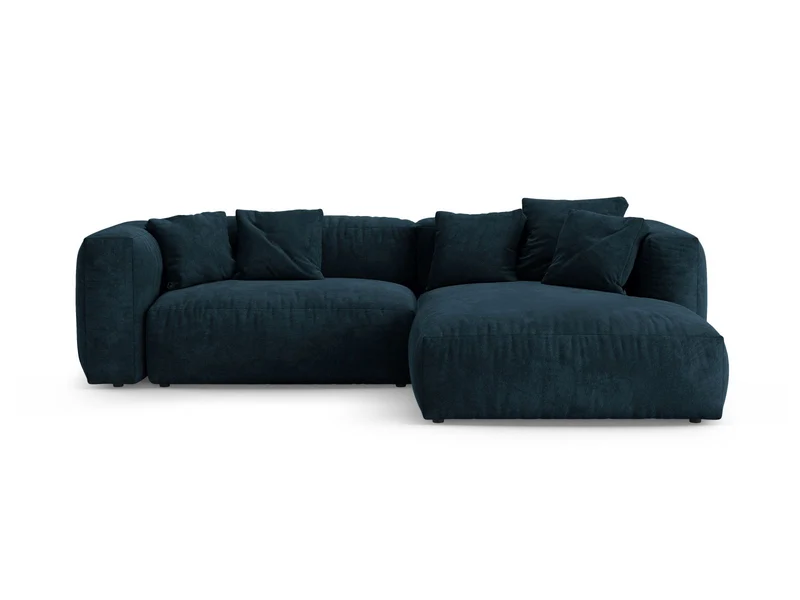 Divano Angolare Destro con Funzione Letto in Velluto, "Martina", 4 Posti, 280x170x75