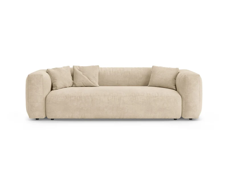 Divano con Funzione Letto in Velluto, "Martina", 3 Posti, 264x106x75