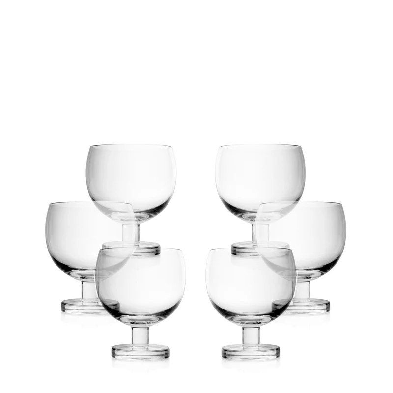 Blown Glass Wine Glasses TULIP Set of Six by Aldo Cibic for Paola C