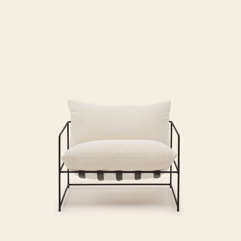 Fauteuil ALCENO sym écru bouclé