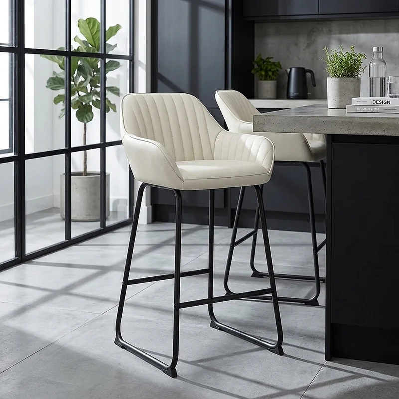 Sgabello Pelle - Kanto Crema