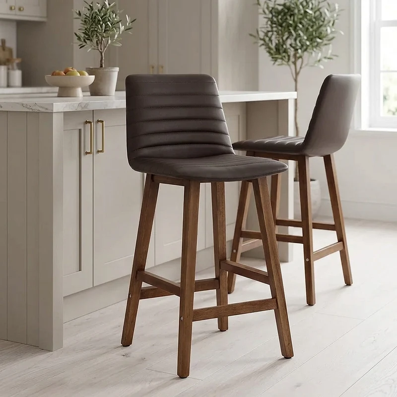 Sgabello Ecopelle Legno - Spritz Marrone