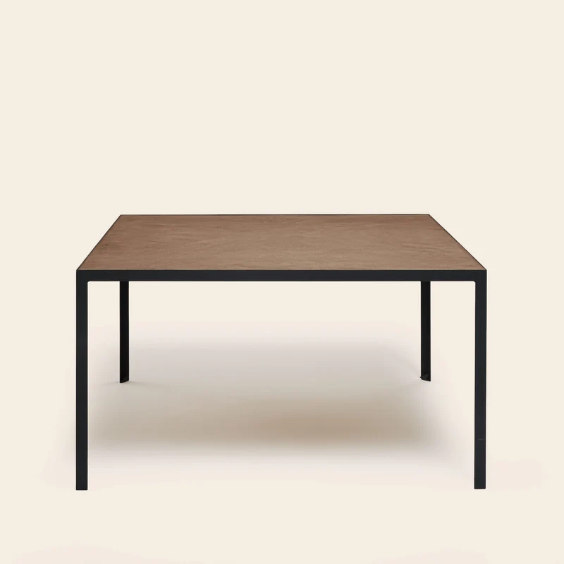Table à manger ORELIA terre brune et métal noir