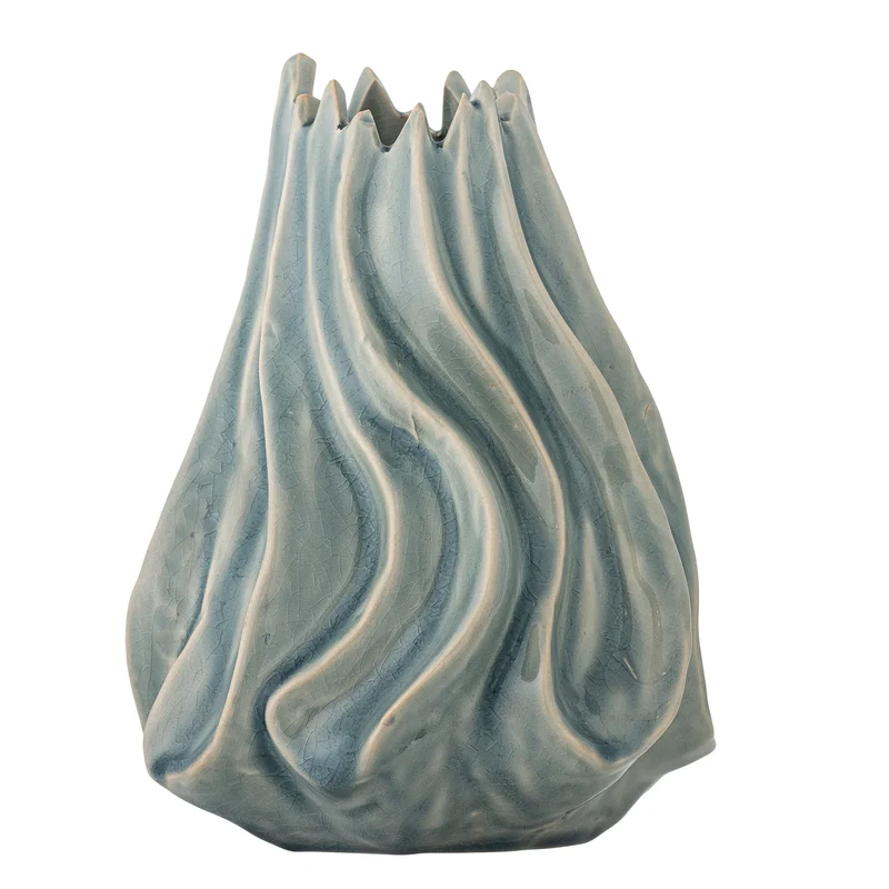 Vaas aardewerk blauw Dilara Ø17×18 cm