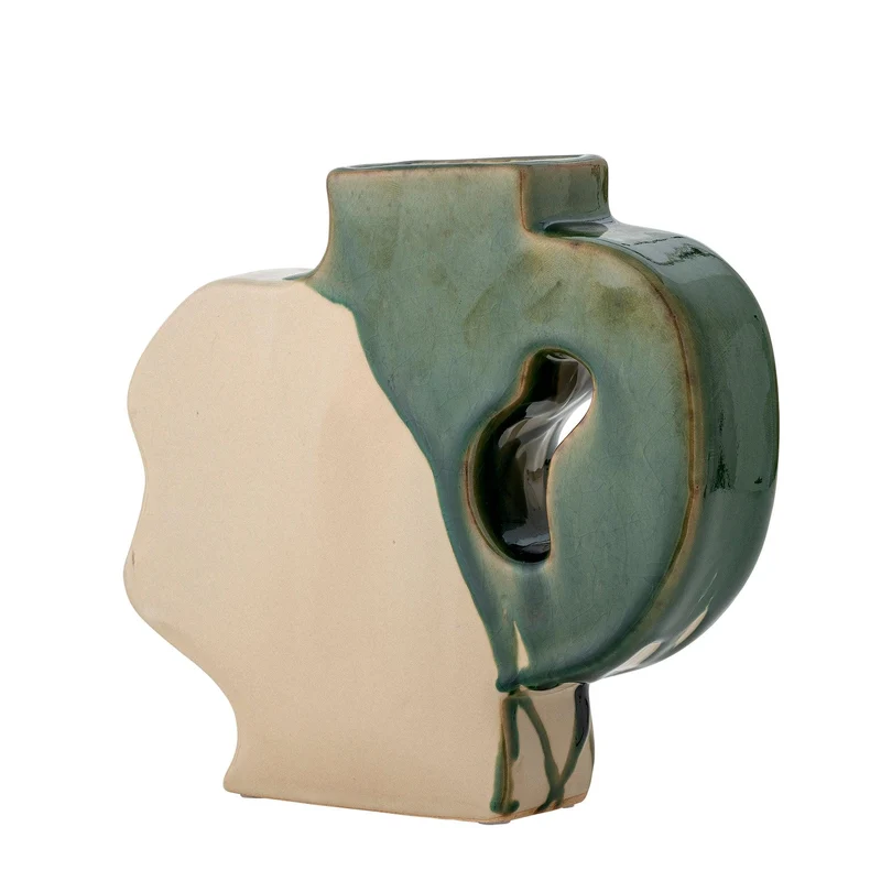 Vaas groen aardewerk River 20cm