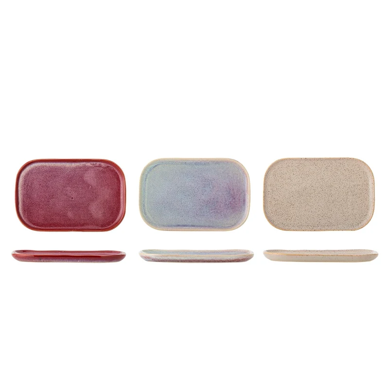 Bordenset roze aardewerk Addison 3 stuks
