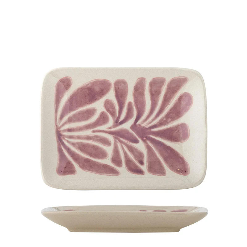 Bord aardewerk roze Fauni