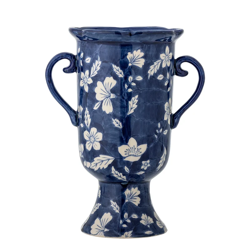 Vaas aardewerk blauw Amara Ø12×21 cm