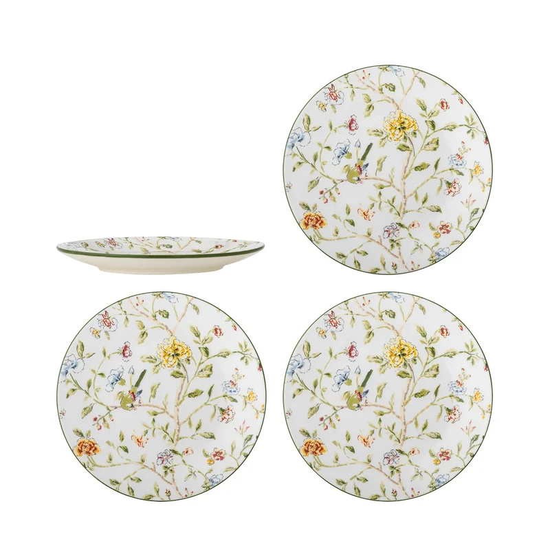 Bordenset aardewerk Bloomie Ø20,5 cm - 4 stuks