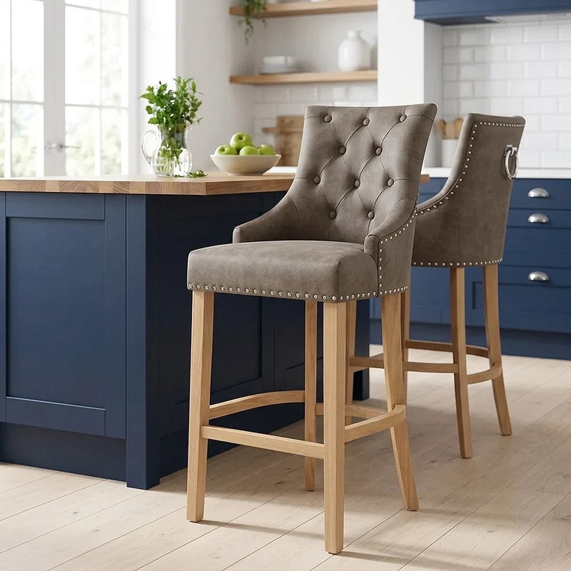Sgabello Ecopelle Quercia - Ascot Marrone