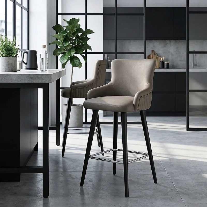 Sgabello Ecopelle - Diablo Grigio