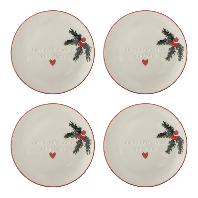 Borden aardewerk naturel Jovida 16cm - 4 stuks