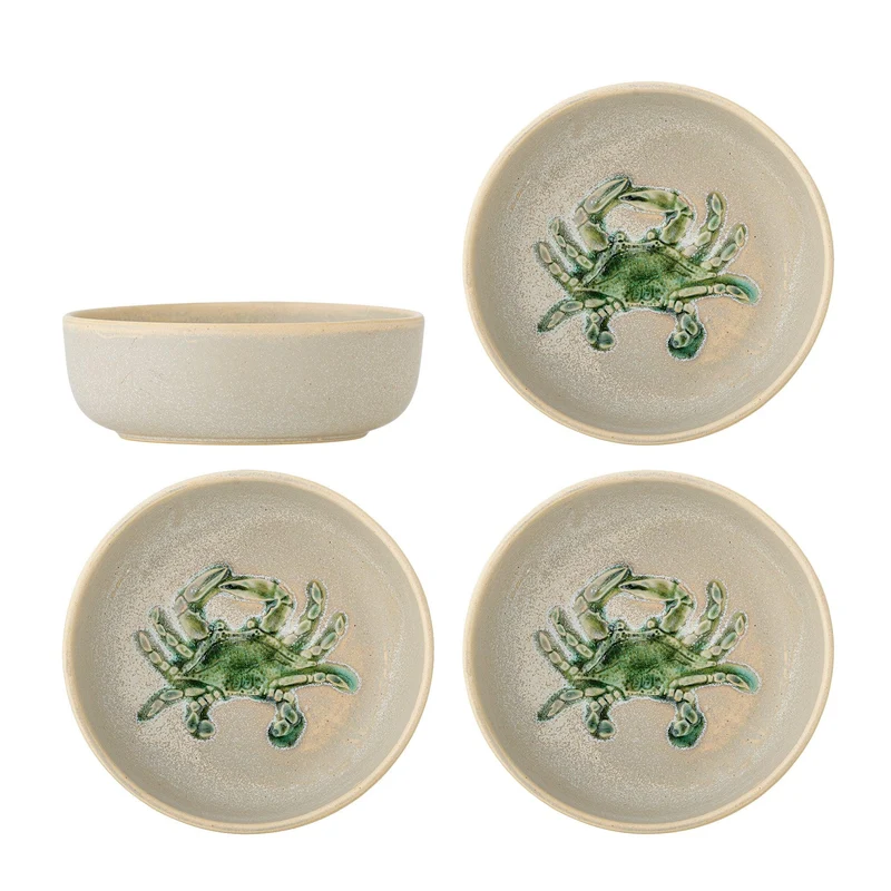 Schalen groen aardewerk Hadden - set van 4