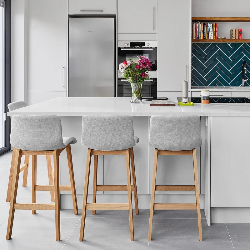 Sgabello Tessuto Legno - Drift Grigio