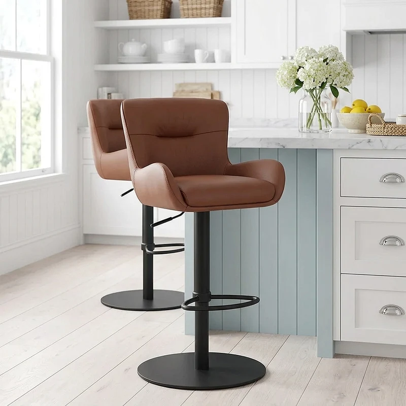 Sgabello Vera Pelle - Faraday Marrone