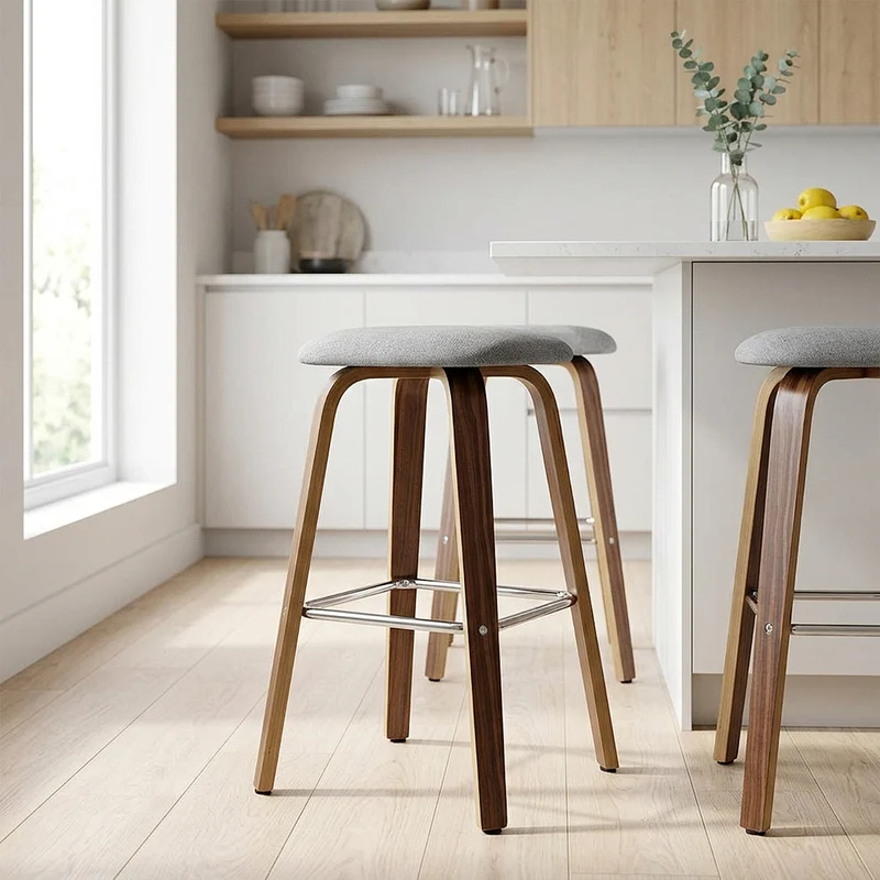 Sgabello legno tessuto - Stockholm Grigio