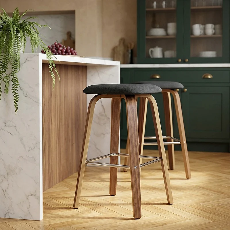 Sgabello legno tessuto - Stockholm Nero