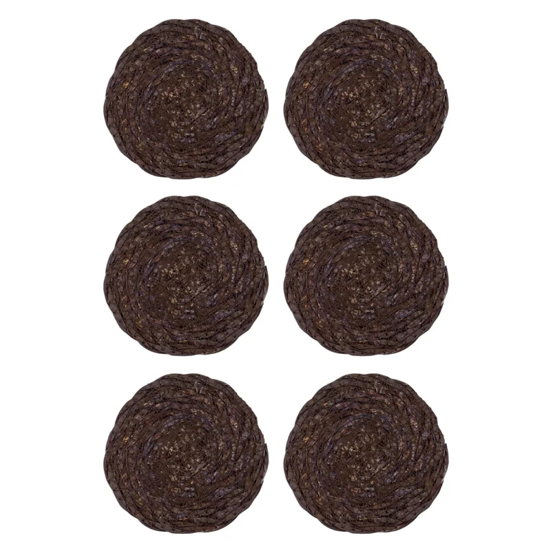 Onderzetters Coaster chocolate Ø10 cm set van 6