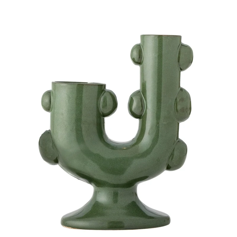 Vaas groen aardewerk Tanu Ø22×12 cm
