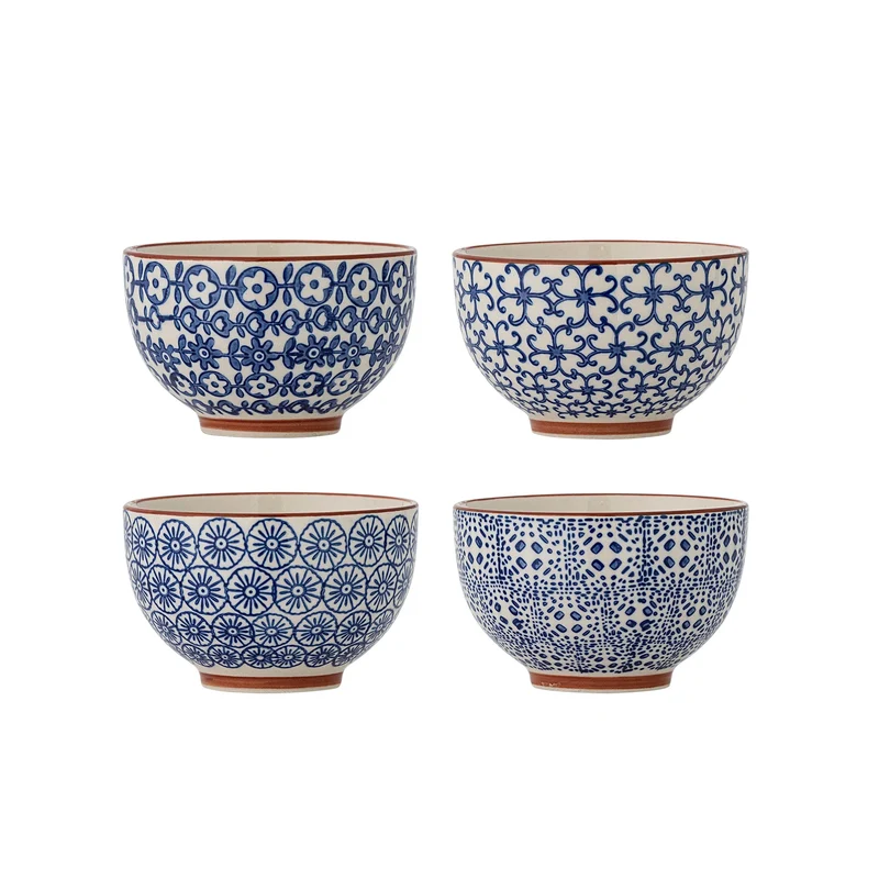 Schaaltjes blauw Karine - set van 4