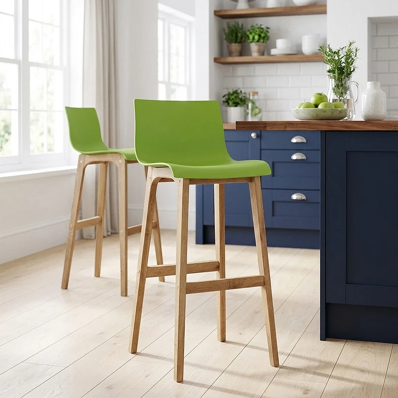 Sgabello Resina Legno - Drift ABS Verde