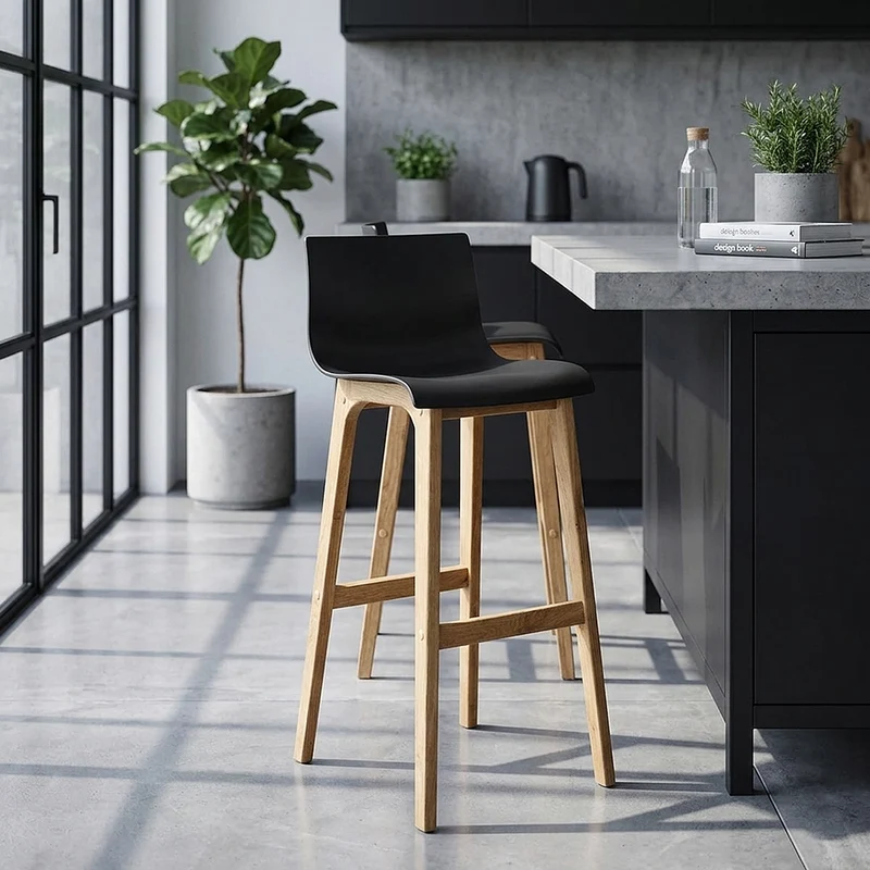 Sgabello Resina Legno - Drift ABS Nero