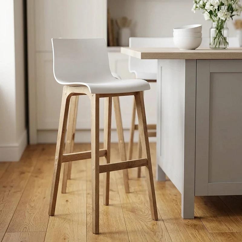 Sgabello Resina Legno - Drift ABS Bianco