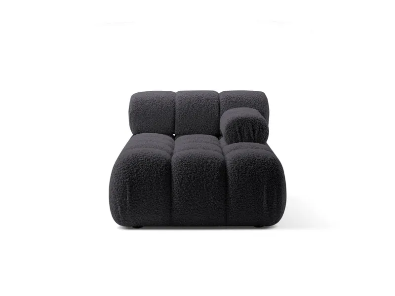 Chaise Longue Destra in Bouclé, "Bellis", 1 Posto, 155x94x70