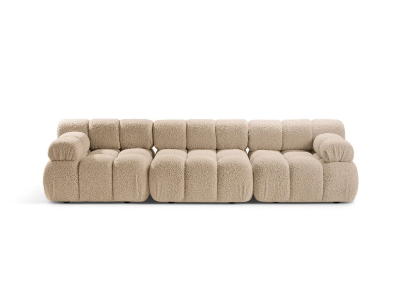 Divano Modulare in Bouclé, "Bellis", 3 Posti, 282x94x70