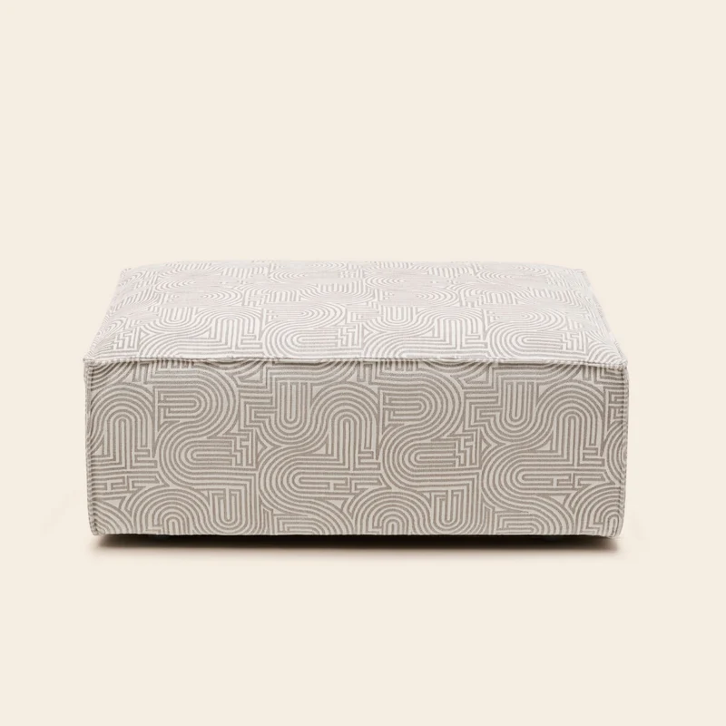 Pouf DYONIS klark blanc et naturel