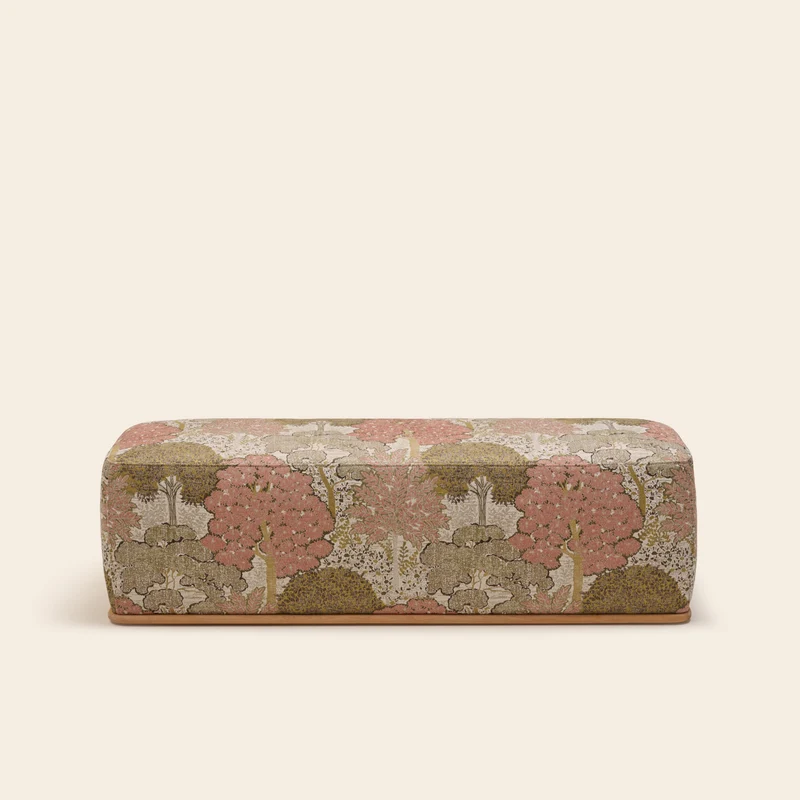 Banc ARNEL alisia naturel et rose orangé