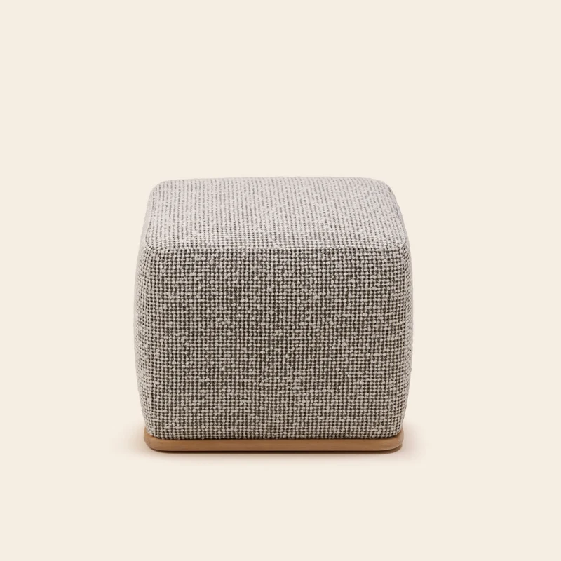 Pouf ARNEL pietro ivoire et noir