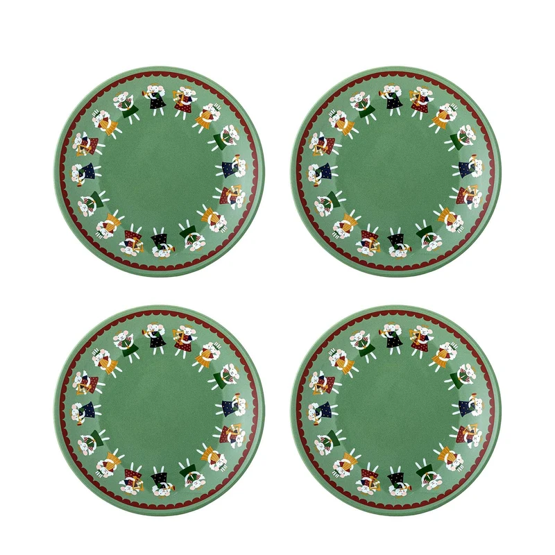 Bord aardewerk groen Peo 16cm - 4 stuks